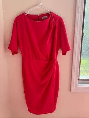Calvin Klein Hot Pink Short Sleeve Sheath Dress